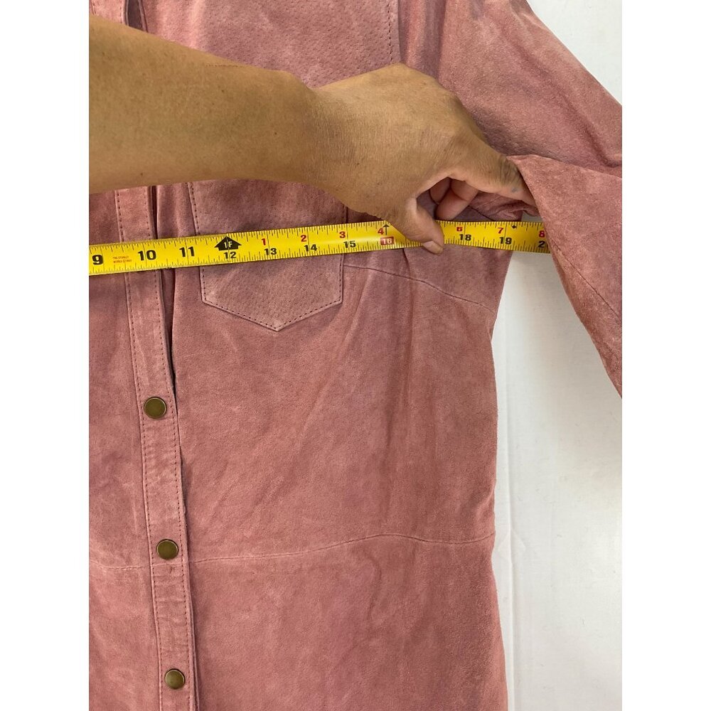D&Co Womens XS Leather Jacket In Dusty Rose Pink With Polyester Lining - Picture 7 of 8